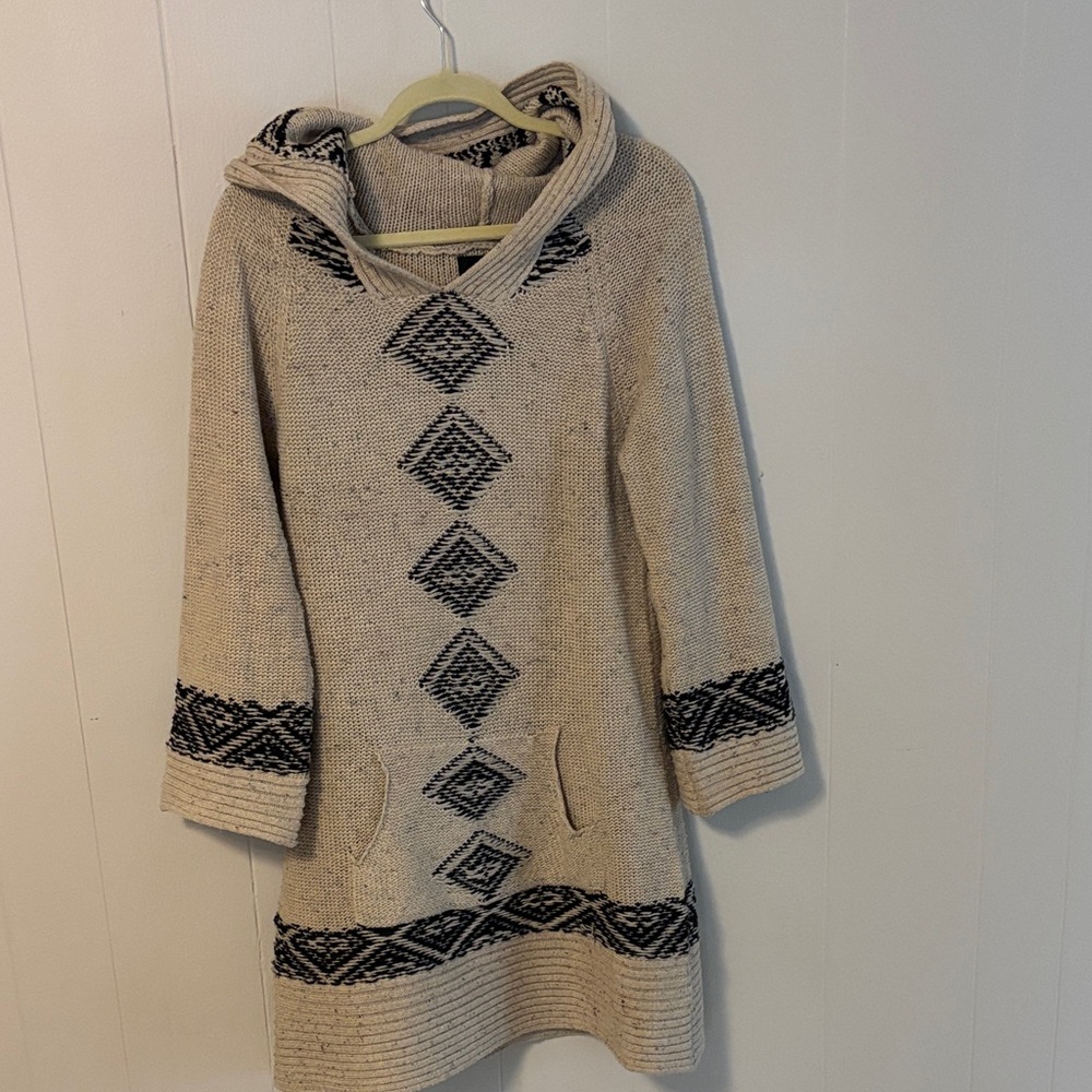 Angie Cream and Black Cowl Neck Sweater